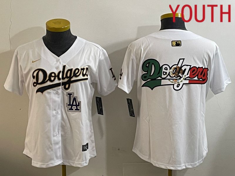 Youth Los Angeles Dodgers Blank White Game 2024 Nike MLB Jersey style 12053